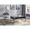 Acme Furniture 42" Raziela Coffee Table Concrete Gray and Black Finish: Loop Leg Design, Wood Composite Top, Metal Frame - 3 of 4