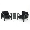 Christopher Knight Home Cape Coral 3pc Aluminum Chat Set Gray/Dark Gray - 2 of 4
