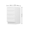 HOMLUX Easy-DIY Shaker White Ready to Assemble Drawer Base Kitchen Cabinet With 4-Drawers - 2 of 3