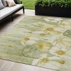 Sage Fern Green And Ivory Floral Washable Indoor Outdoor Area Rug - 2 of 4