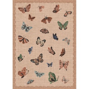 Garvee Machine Wash Area Rugs for Living Room, Butterfly Vintage Boho Carpet, Soft Non-Slip, Low Pile Large Area Rug for Dining Room - 1 of 1
