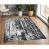 Black and Gray Abstract Hand Woven Area Rug - 2 of 4