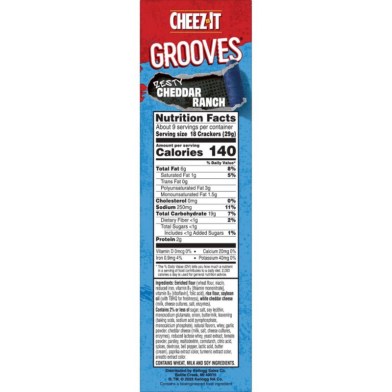 Cheez-It Zesty Cheddar Ranch Grooves Crispy Cracker Chips - 9oz, 5 of 9