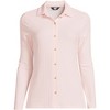 Lands' End Women's Long Sleeve Wide Rib Button Front Polo - 3 of 4