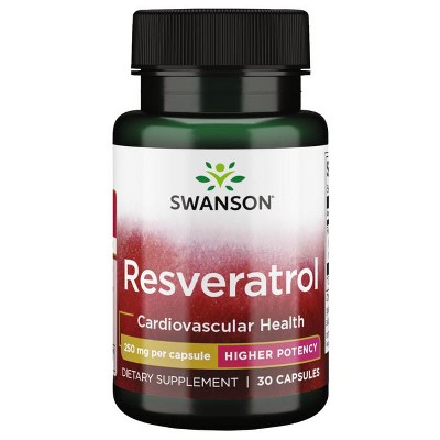 Swanson Ultra Resveratrol Higher-Potency Vitamin Supplement, Supports Cellular Longevity, Immune & Cardiovascular Health, 30 Capsules.