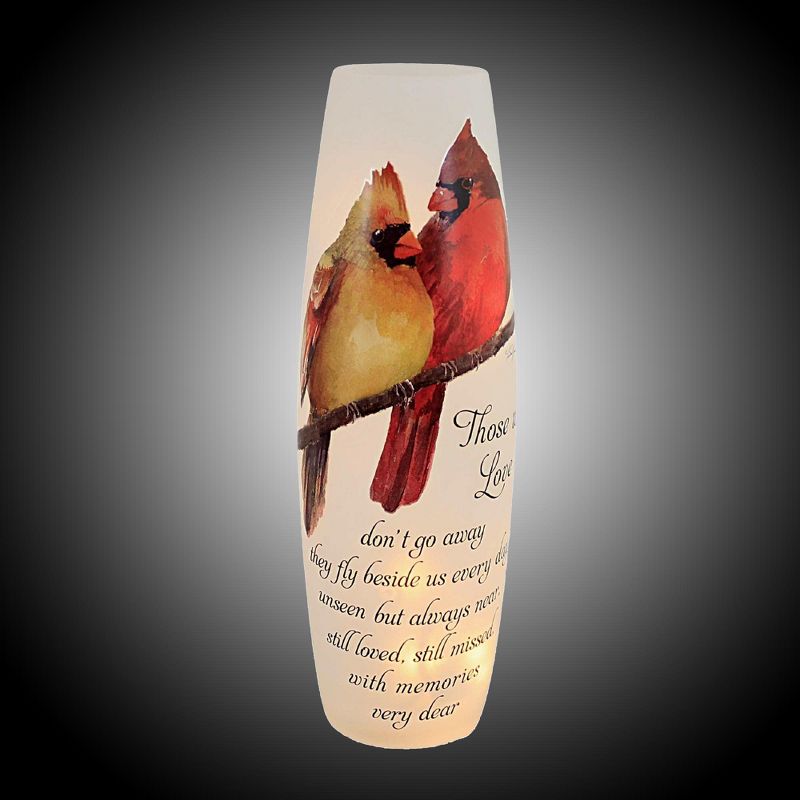 Stony Creek 11.5 Inch Angel Cardinal Lg Lighted Vase Bereavement Sympathy Red Bird Novelty Sculpture Lights, 2 of 4