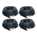 Apache 98108806 75 Foot Industrial Rubber Garden Water Hose with Heavy Duty MGHT x FGHT Brass Fittings and 1 Bend Restrictor, Black (4 Pack)