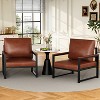 Hooseng Modern Style Living Room Accent Chair With Faux Leather Upholstery And High Density Sponge Padding, Cozy Armchair With Robust Metal Frame - 4 of 4
