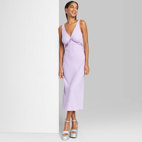 Women's Lace Detail Slip Midi Dress - Wild Fable™ Lavender Xxs : Target