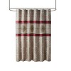 SEVOBAL Shower Curtain Elegant Jacquard Embroidered Design Polyoni Fabric Machine Washable Luxury Bathroom Decor, Red, 72"*72"*0.13" - 2 of 4
