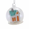 Cody Foster 2.0 Inch Frosty Abobe Globe Set/4 Mini Putz Paper House Tree Ornaments - 4 of 4