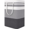 Paaaawaters Large Collapsible Laundry Basket Hamper with Easy Carry Handles，Freestanding Clothes Hampers for Laundry, Bedroom - 2 of 4