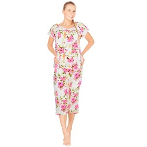 JEFFRICO Pajamas For Women Capri Set Sleepwear Soft Pajamas Short Sleeve Pajama Sleepshirt With Capri Pants - 1 of 4