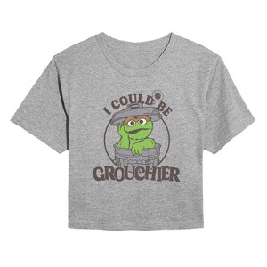 Women's - Sesame Street - I Could Be Grouchier Oscar Cropped Graphic T-Shirt - 1 of 4