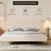 homfan Modern Velvet Upholstered King Bed Frame with Adjustable Headboard, Noise Free Wooden Slats Support Platform Bed, No Box Spring Needed - 4 of 4