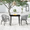 vidaXL Patio Dining Set Outdoor Garden Seat - 3 Piece, Gray, 31.5" Table Length - 2 of 4