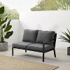 Clark Outdoor Steel Right Side Loveseat Charcoal/Matte Black - Crosley - 2 of 4