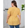 Womens Plus Size Sweetheart Neck Short Sleeves Tunic Tops Pleated Peplum Babydoll Casual T shirts Floral Summer Blouse - 4 of 4