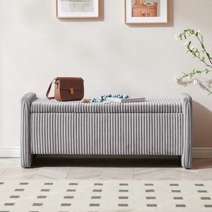 Pinmoco 44" Corduroy Storage Ottoman Bench, Upholstered Bench for Entryway Bedroom and Living Room with Storage - 1 of 4