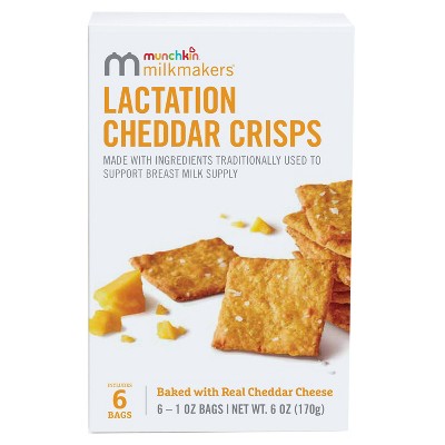 Munchkin Milkmakers Lactation 6pk Cheddar Crisps for Breastfeeding Moms