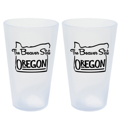 Silipint: State Pint Glasses 16oz: 2 Pack - Oregon - Icicle Silicone Cups