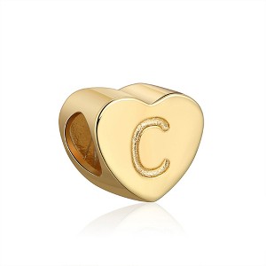 Initial Heart Charms Gold Over Sterling Silver Womens Ginger Lyne Collection - 1 of 4