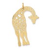 Black Bow Jewelry 14k Yellow Gold Large Satin and Diamond Cut Giraffe Pendant - 3 of 4