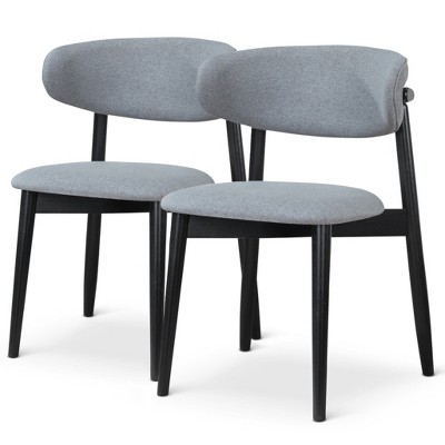 Vynxaria Grey Dining Chairs - Set of 2 for Modern Elegance