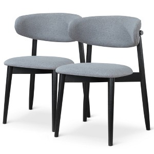 Vynxaria Grey Dining Chairs - Set of 2 for Modern Elegance - 1 of 4