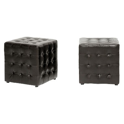 Set Of 2 Siskal Modern Cube Ottoman Baxton Studio Target