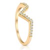 Pompeii3 Diamond Curved V Shape Wedding Ring Women's Stackable Wedding Band Yellow Gold - 2 of 4