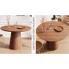 Sapphtopaz 47.24" Round Dining Table Kitchen Table Modern Wood Dining Table with Sturdy Cylindrical Base for Kitchen, Small Spaces - 3 of 4