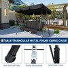 3 Seater Patio Swing Chair - Breathable Fabric Seat and Back, Adjustable Canopy and Armrests, Outdoor Porch Hanging for Patio, Backyard - 4 of 4