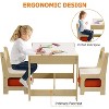 Kids Table and Chair Set, 4 in 1 Children Activity Table w/Storage, Removable Tabletop, Blackboard, 3-Piece Toddler Furniture Set for Art, Crafts - 2 of 4