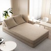 CAVINAS Modern Fuffy Chenille Futon Sofa Bed with Removable Backrests/Soft Pillows,Convertible Sleeper Sofa Couch for Living Room,Bedroom - 2 of 4