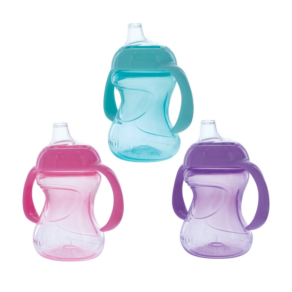 Photos - Glass Nuby 5oz Mini Gripper 2 Handle Portable Drinkware - Girl - 3pk 