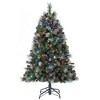 Home Heritage Lincoln 5 Foot Hard Needle Pine Artificial Pre-Lit Holiday Tree with Glitter Pine Cones and Color Changing LED Lights - image 2 of 4