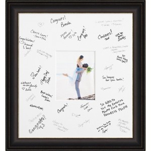 Trio Signature Mat Picture Frame – Guest Book Alternative for Weddings, Graduations, or Retirement – Autograph Photo Mat for Signature Board - 1 of 4