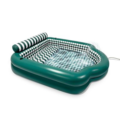 MINNIDIP 13' x 13' x 9' Exclusive Resort 26 Collection Sprinkler Pool with Bench - Oasis Tiles Teal