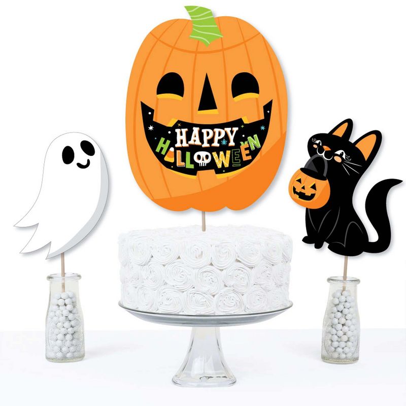 Big Dot of Happiness Jack-O'-Lantern Halloween - Kids Halloween Party Centerpiece Sticks - Table Toppers - Set of 15, 3 of 8