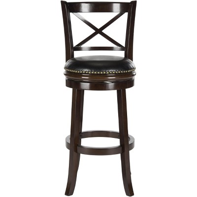 Butler Swivel Bar Stool - Cappuccino/Black - Safavieh