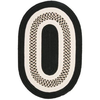 Colonial Mills Flowers Bay - Black 2 Ft x5 Ft Runner (Oval) Rug Indoor/Outdoor 100% Polypropylene
