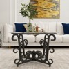 SEVOBAL Coffee Tables Three Piece Tempered Glass Coffee Table Set Couch Table Design for Living Room, Black, 36.42"*35.43"*7.09" - 3 of 4