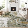 8x10 Area Rug Green Modern Abstract Carpet, Machine Washable Low Pile, Non Slip Stain Resistant Rug for Living Room Bedroom Dining Room Office Decor - 3 of 4