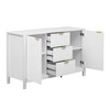 Sideboard with Wave Design 3 Adjustable Shelves 3 Drawers and Soft-Close Doors Storage Console Table with Metal Handles Suitable - 4 of 4