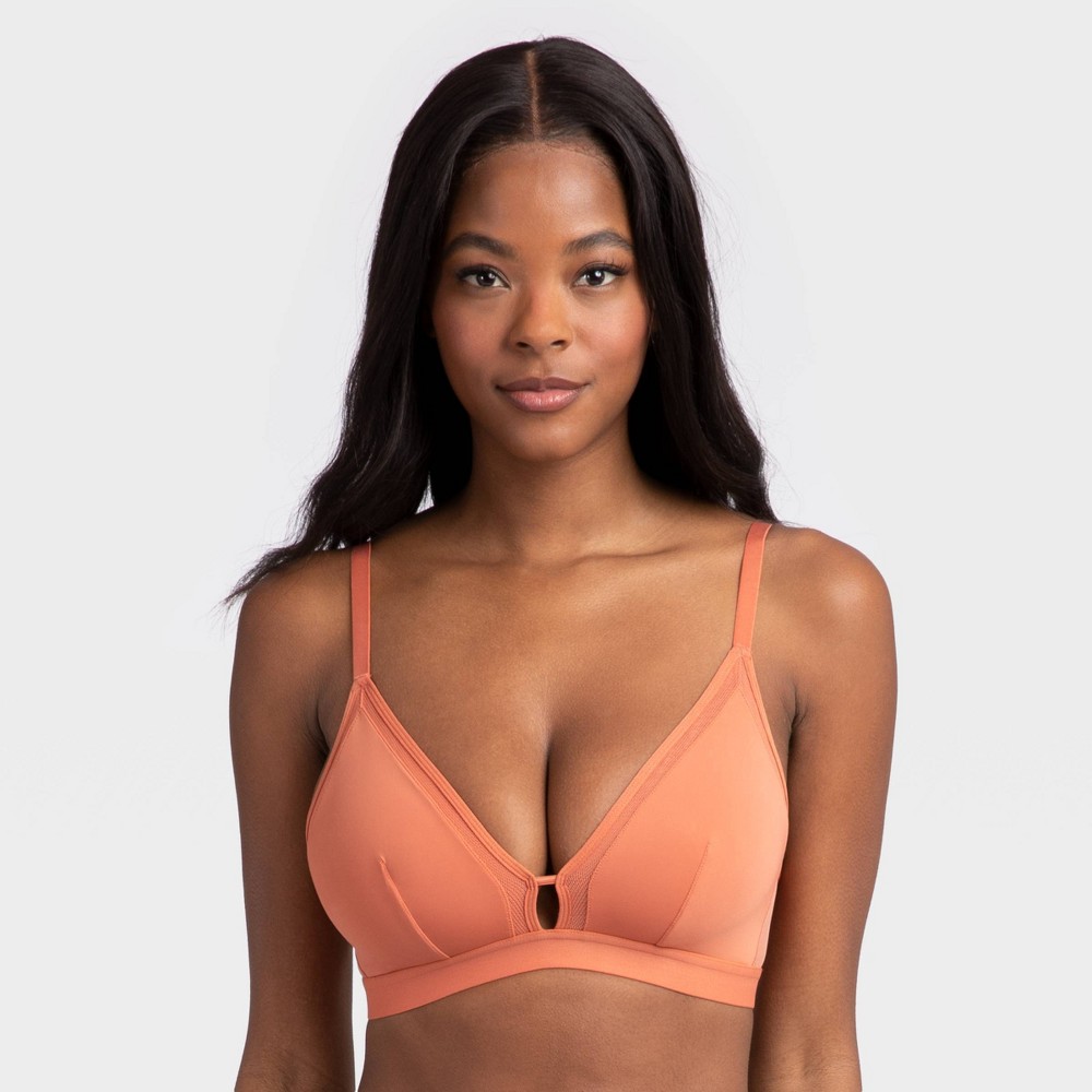 All.You. LIVELY Women's Busty Mesh Trim Bralette - Terracotta Size 3