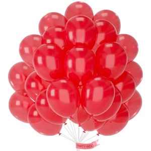 PartyWoo Balloons Pearl Red 12 Inch 50 pcs - 1 of 4