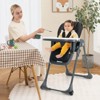 Infans Baby High Chair with 7 Height & 3 Footrest Adjustable Cup holder 2 Wheels Black - 3 of 4