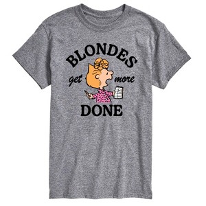 Men's - Peanuts - Blondes Get More Done Short Sleeve Graphic T-Shirt - 1 of 4