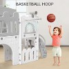 8-in-1 Toddler Playset with Slide – Indoor Outdoor Baby Activity Center for Ages 1-3, Featuring Climber, Crawl Tunnel, Basketball Hoop, Telescope - 4 of 4
